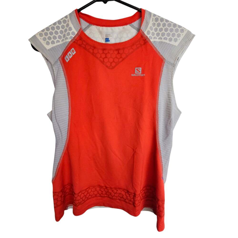 Salomon Tank S-LAB EXO Athletic Tank Top Women L Sporty Wicking Stretch Active